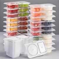 Reusable Snack Airtight Container Set with Lid, Stackable Plastic Double Compartment Snack Box, Leak Proof Food Storage Conta...