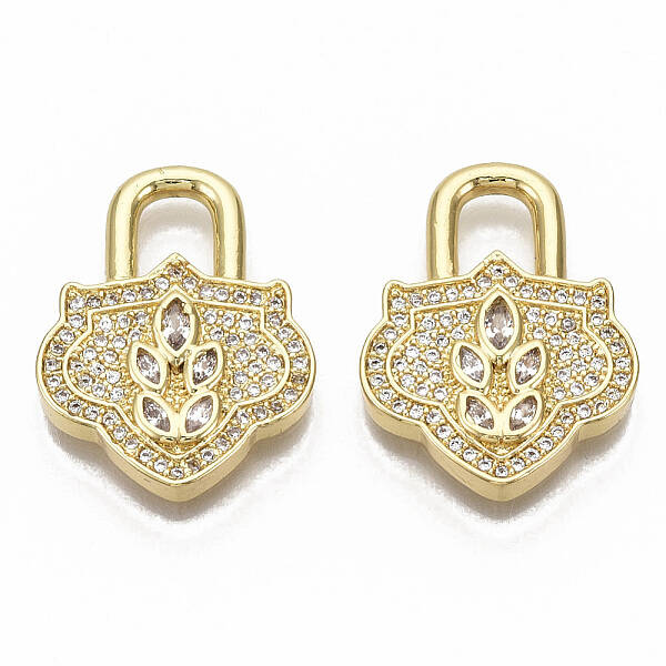 Brass Micro Pave Cubic Zirconia Pendants