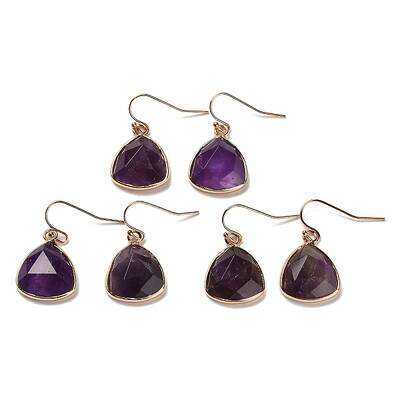 Natural Amethyst Dangle Earrings