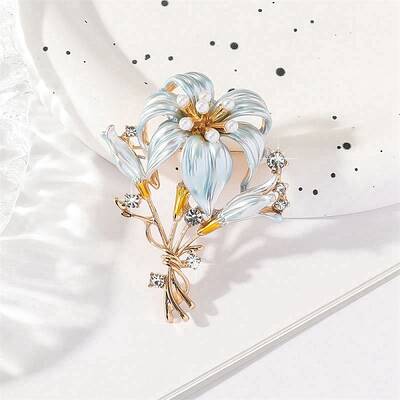 Lily Alloy Enamel Brooches
