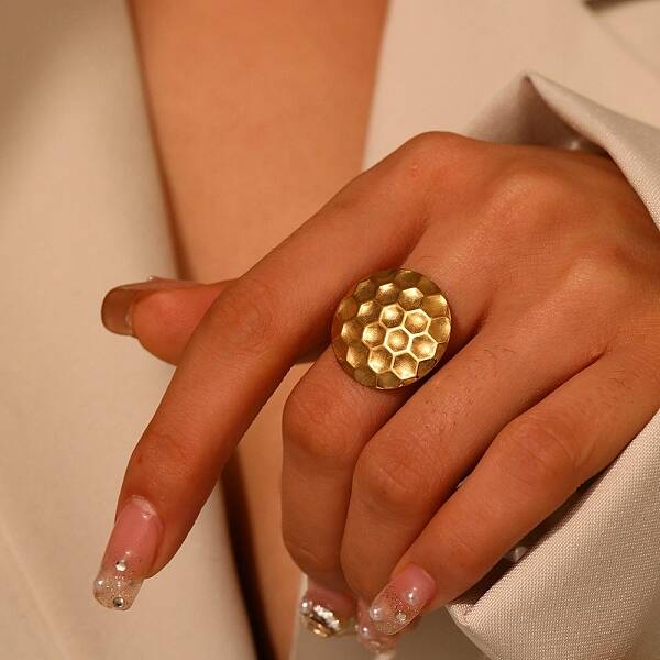 304 Stainless Steel Adjustable Cuff Rings for Women
