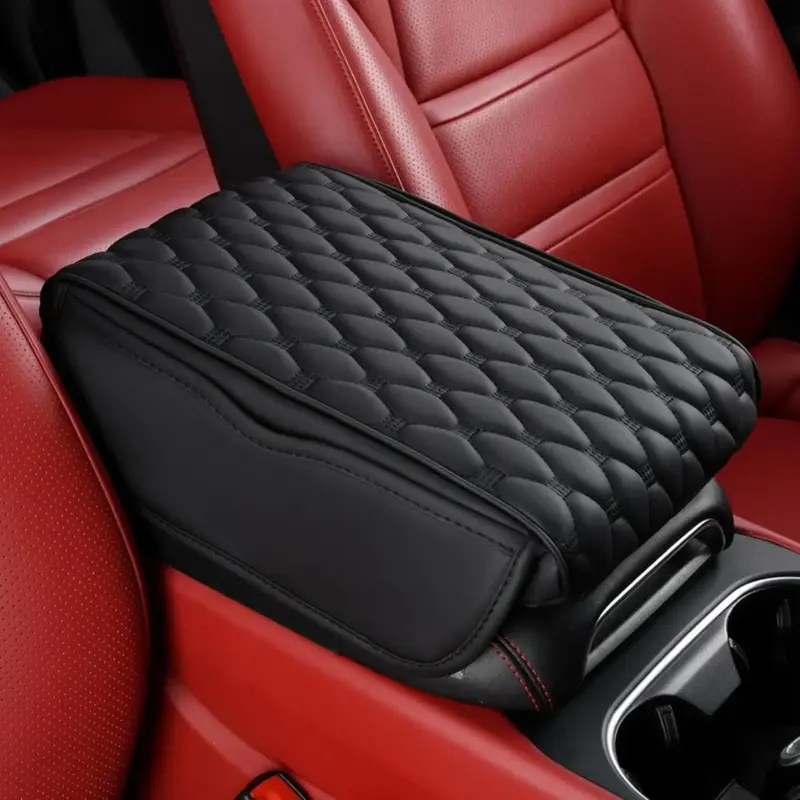 Car Center Console Armrest Pad, 1 Count Rhombus Pattern Car Armrest Pad, Universal Car Interior Accessories for Daily Use, Au...
