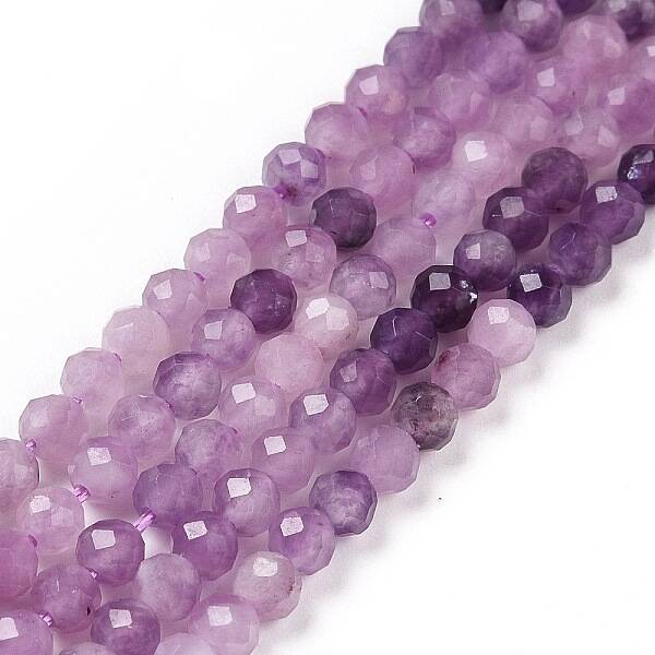 Natural Lepidolite/Purple Mica Stone Beads Strands