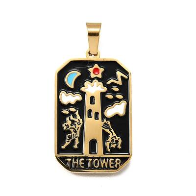 Tarot 304 Stainless Steel Enamel Pendants