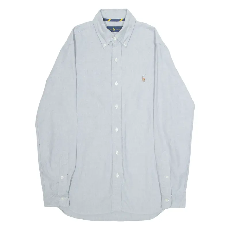 RALPH LAUREN Mens Plain Shirt Grey Long Sleeve XS
