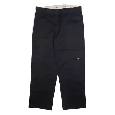 DICKIES Mens Trousers Black Loose Straight W38 L32