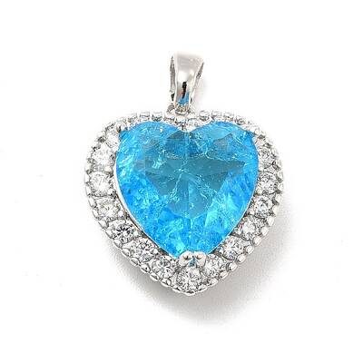 Brass Micro Pave Clear Cubic Zirconia Pendants
