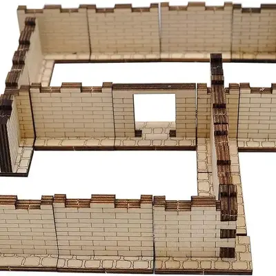 Dungeon Brick Walls (Set of 16) Wood Laser Cut 2\