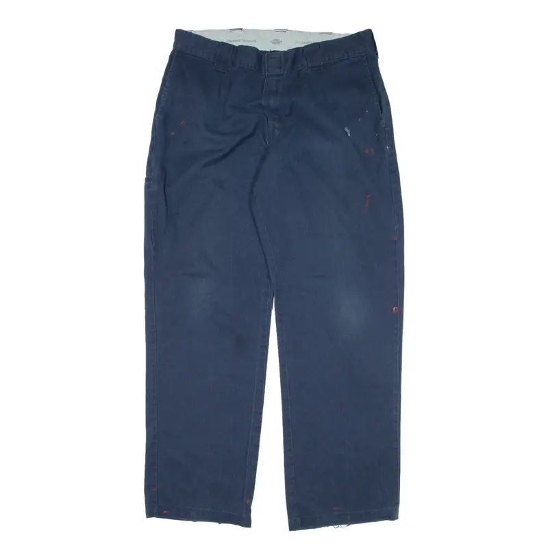 DICKIES Workwear Trousers Blue Regular Straight Mens W36 L34