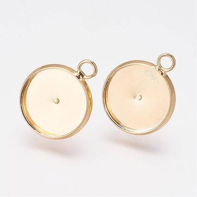 Brass Stud Earring Settings