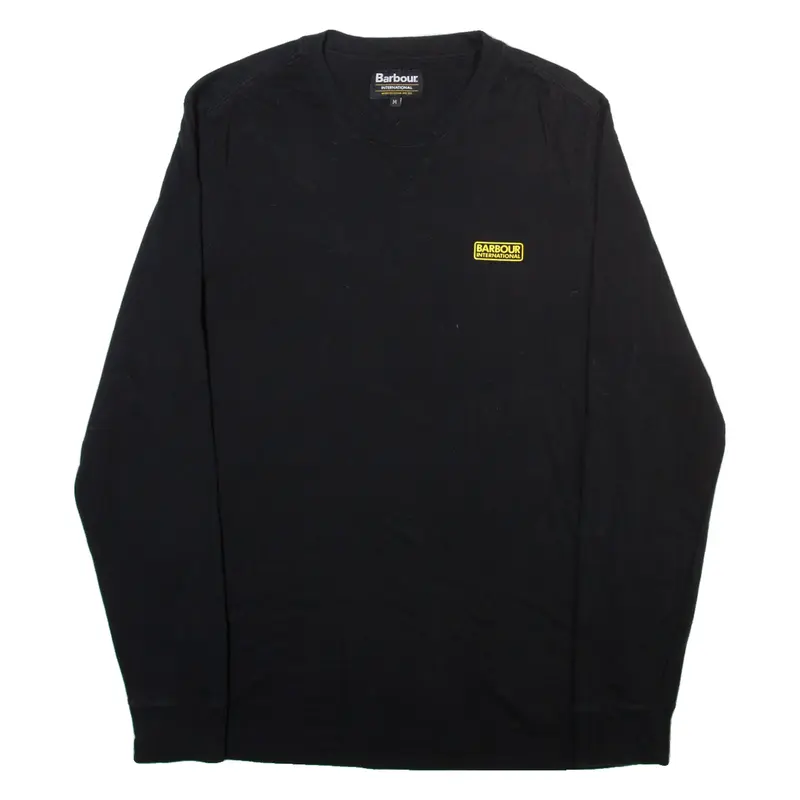 BARBOUR INTERNATIONAL Mens T-Shirt Black Long Sleeve Crew Neck M