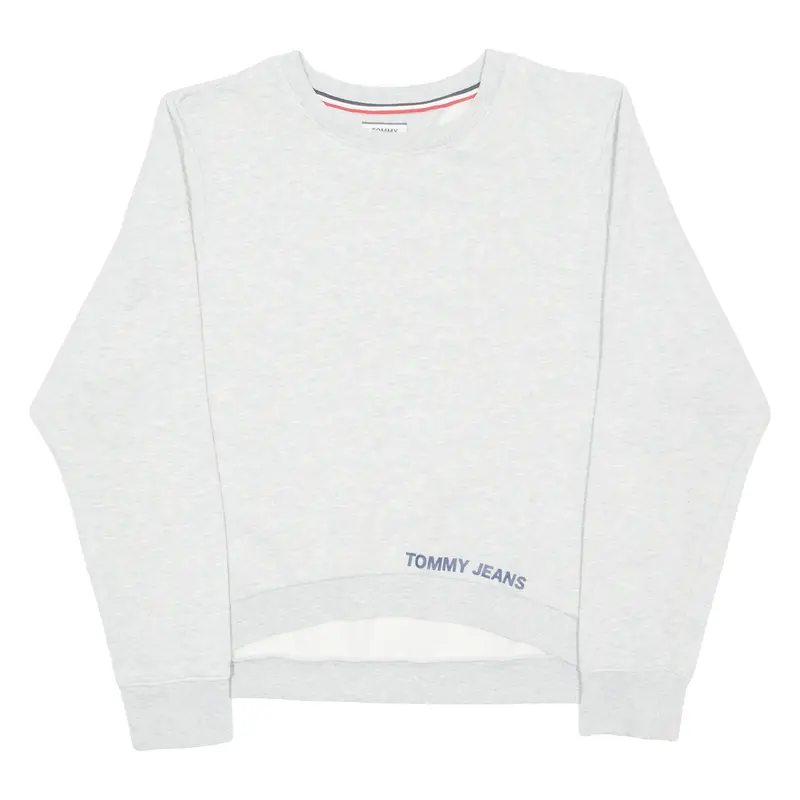 TOMMY HILFIGER Cropped Womens Sweatshirt Grey Crew Neck M