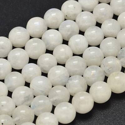 Round Grade A Natural Rainbow Moonstone Bead Strands