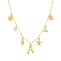 Summer Letter Necklace for Women Beach Initial Necklace for Girls Sun Necklace Star Necklace for Women Summer Jewelry