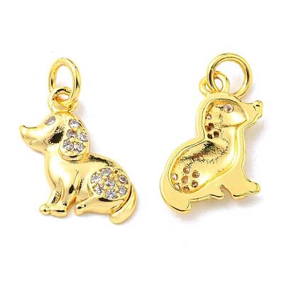 Rack Plating Brass Micro Pave Cubic Zirconia Charms