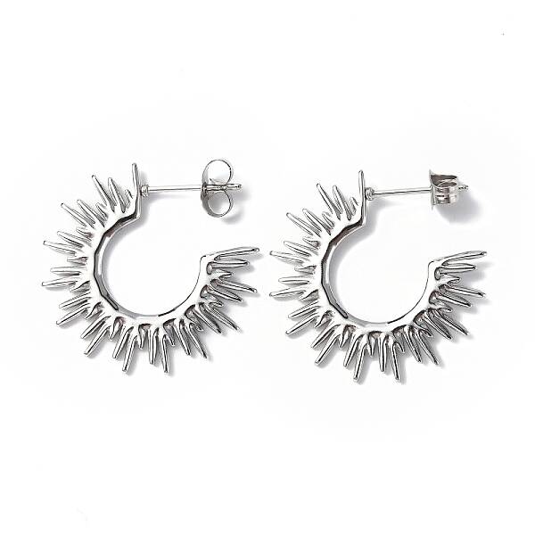 Non-Tarnish 304 Stainless Steel Sun Stud Earrings