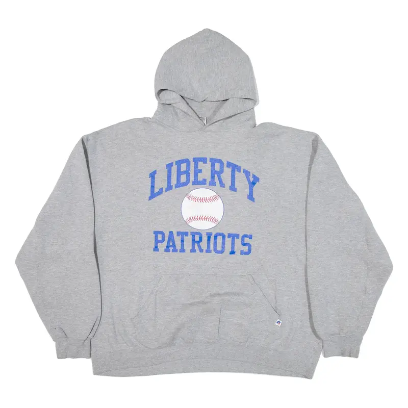 RUSSELL ATHLETIC Liberty Patriots Mens Grey Hoodie USA XL