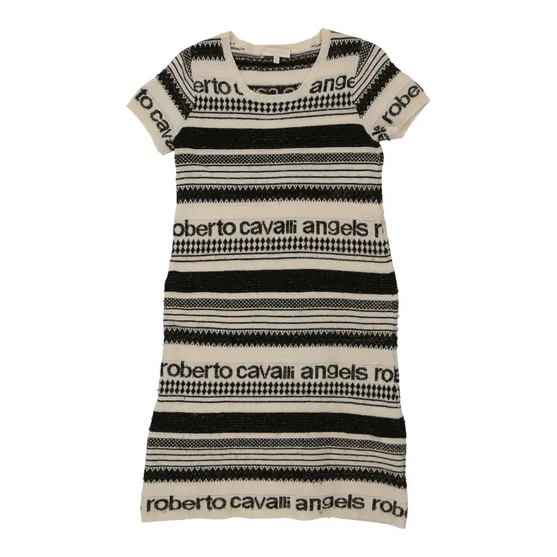 Roberto Cavalli Jumper Dress - Small Black & White Virgin Wool | Size: small