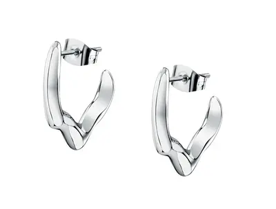 Trussardi Graziosi Orecchini A Cerchio In Acciaio T-Design Tjaxa06