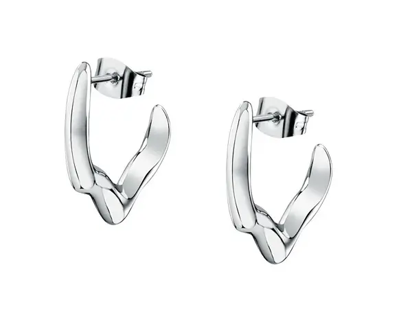 Trussardi Graziosi Orecchini A Cerchio In Acciaio T-Design Tjaxa06