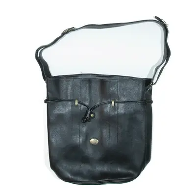 CABO Leather Look Shoulder Bag Black Faux Leather Womens