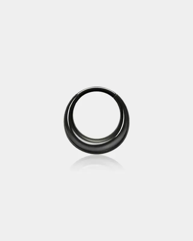 Fake Gauged Hinged Segment Septum Ring - Black / 16G / 8mm
