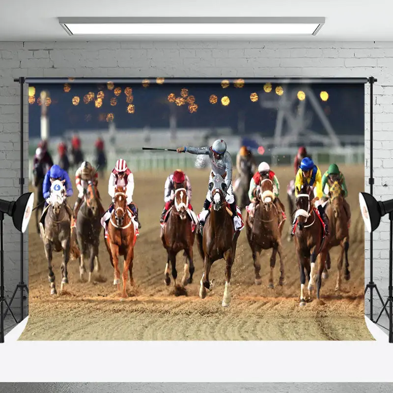 Blurry Gold Light Racecourse Kentucky Derby Backdrop - Aperturee