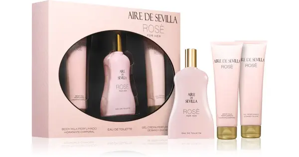 Instituto Español Aire De Sevilla Rose Gift Set Women's Eau De Toilette 100ml + Cleansing Shower Gel 100ml + Silk Effect Bod...