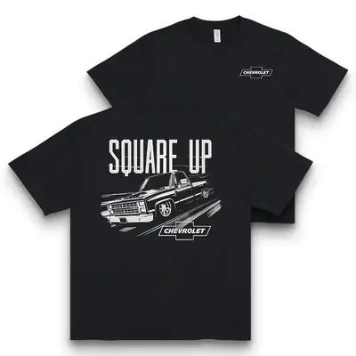 Retro SQUARE UP Squarebody Trucks T-shirt Truck Lover Chevy Gang Tee Gift for Him Classic Men Cotton