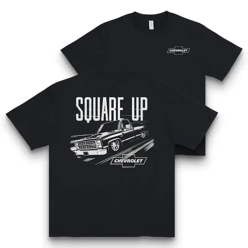 Retro SQUARE UP Squarebody Trucks T-shirt Truck Lover Chevy Gang Tee Gift for Him Classic Men Cotton