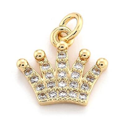 Brass Micro Pave Clear Cubic Zirconia Pendants