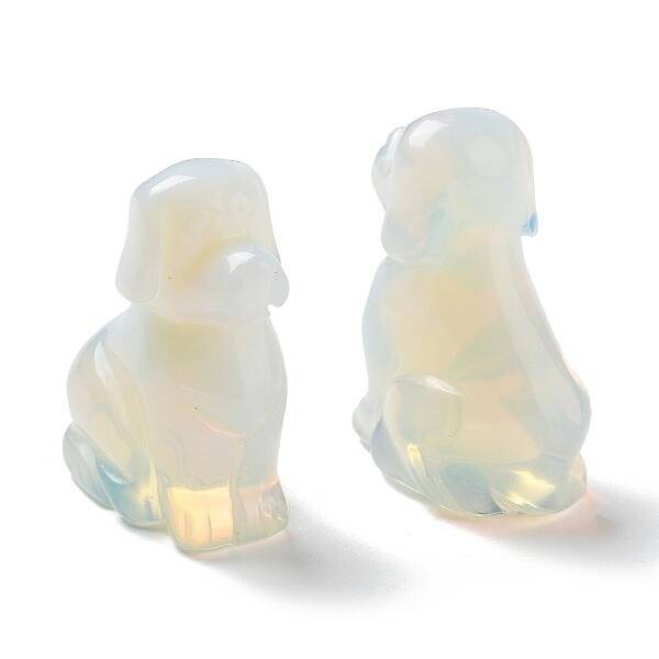 Opalite Carved Dog Figurines