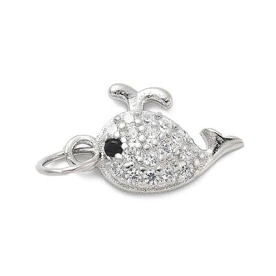 925 Sterling Silver Micro Pave Clear Cubic Zirconia Charms