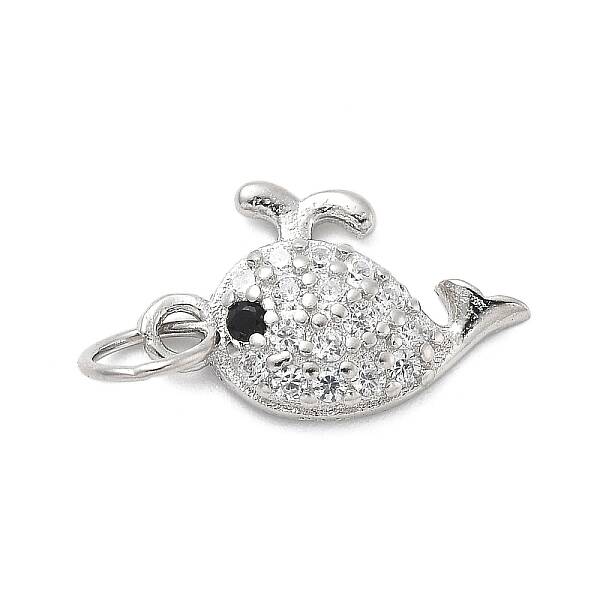 925 Sterling Silver Micro Pave Clear Cubic Zirconia Charms