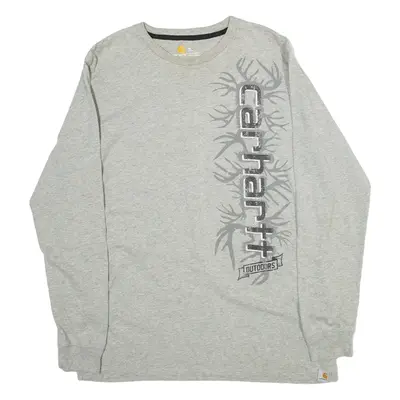 CARHARTT Mens T-Shirt Grey Long Sleeve XL