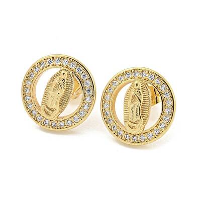 Brass Micro Pave Cubic Zirconia Ear Studs