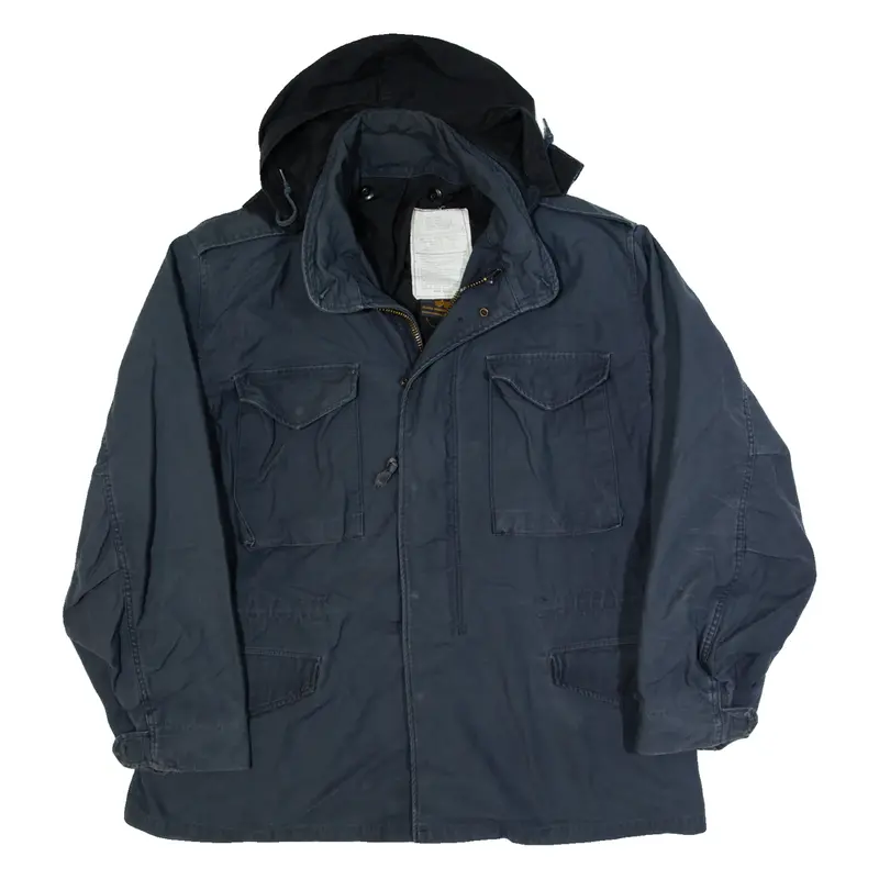 ALPHA INDUSTRIES Mens Chore Jacket Blue Hooded L