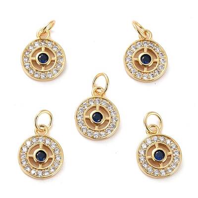 Brass Micro Pave Cubic Zirconia Pendants