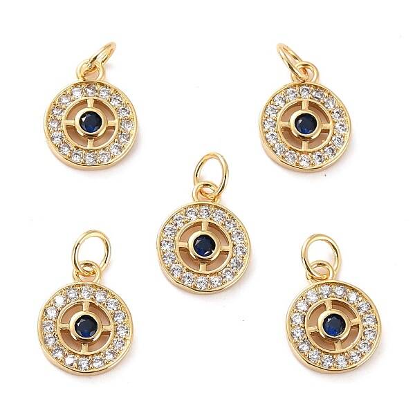 Brass Micro Pave Cubic Zirconia Pendants