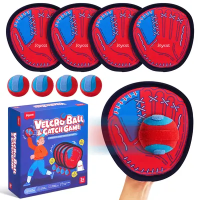 JoyCat Velcro Ball and Catch Game, Toss and Catch Ball Game Set, Baseball Glove Sticky Mitt, Yard Games Beach Toys, Paddle Ba...