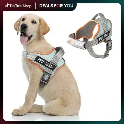 AUROTH No Pull Dog Harness - Soft Padded Service Vest, Reflective, Adjustable, Easy On & Off - Great for Walking & Training, ...