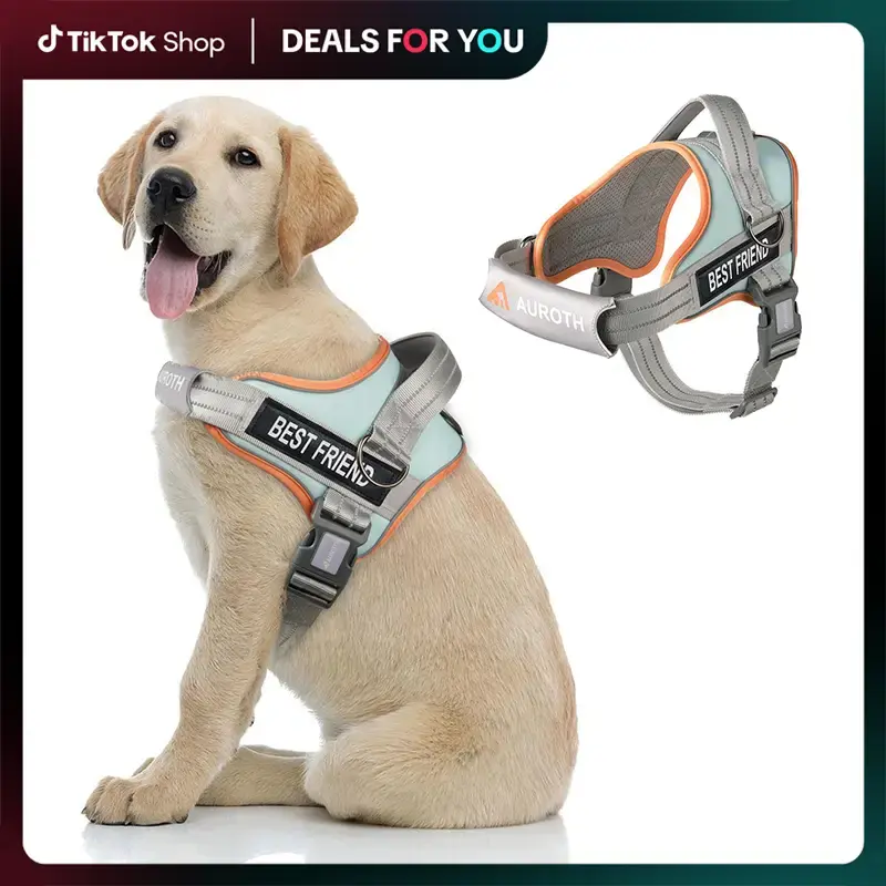 AUROTH No Pull Dog Harness - Soft Padded Service Vest, Reflective, Adjustable, Easy On & Off - Great for Walking & Training, ...