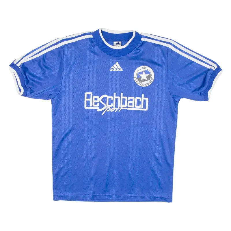 ADIDAS Etoile Carouge Fc Mens Football Shirt Jersey Blue Crew Neck S