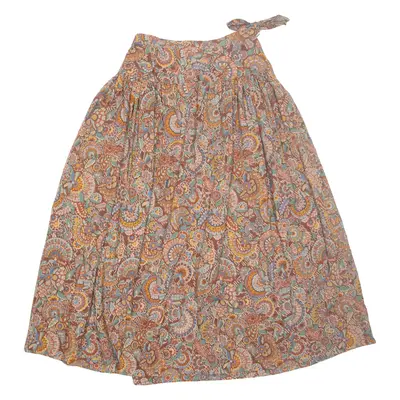 Womens A-Line Skirt Brown Long Crazy Pattern XS