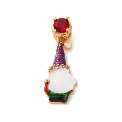 Christmas Theme Brass Micro Pave Cubic Zirconia Pendants