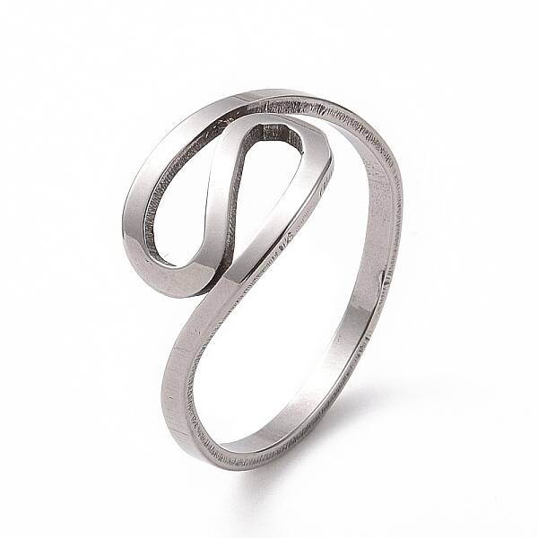 Non-Tarnish 201 Stainless Steel Wave Finger Ring