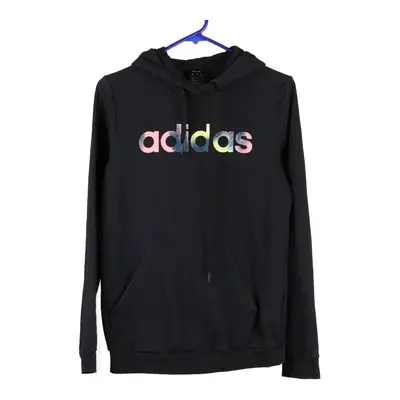 Adidas Hoodie - Medium Black Cotton Blend