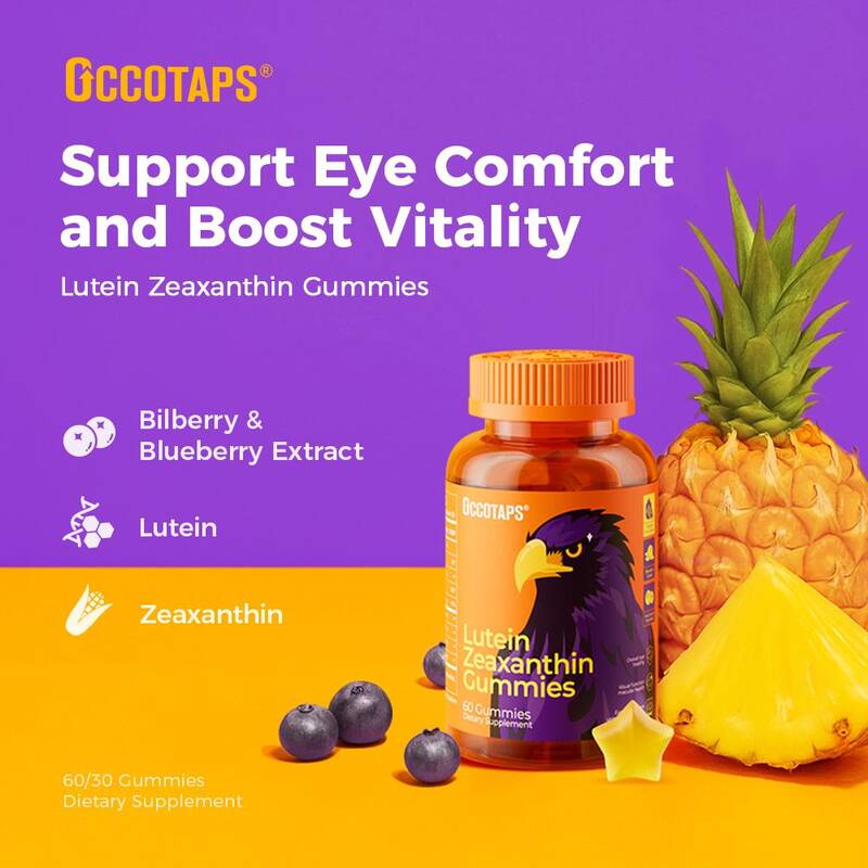 Lutein Gummy Eye Health Vitamins - Sugar-Free Lutein & Zeaxanthin for Clear Vision, Relief of Dry Eyes, and Blue Light S