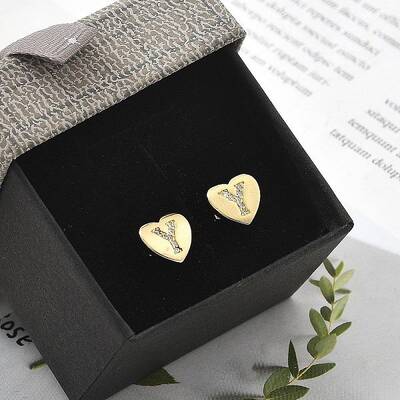 Rack Plating Brass Micro Pave Clear Cubic Zirconia Stud Earrings
