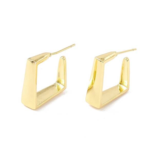 Rack Plating Brass Rectangle Stud Earrings